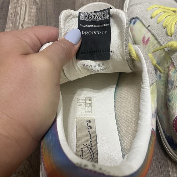 Vintage Havana Women's US VH Rainbow Sneakers Tie Dye Yellow Star Rare Size 8.5 - Picture 7 of 9